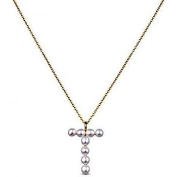 COLLAR LUXENTER LETRA T PLATA Y ORO