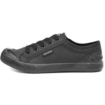Rocket Dog Women's Jazzin Fable Black Lace-Up Canvas Trainers