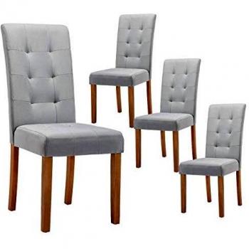 Pack 4 chaises gris clair Capitonnées – AltoBuy Boston