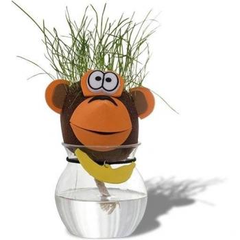 Ongewone groenende haarlook dierhoofd aapfiguur