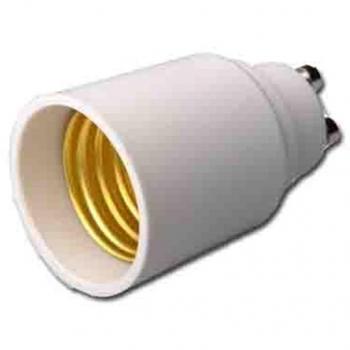Adaptador de casquillo GU10 a E27, marca no especificada, ideal para bajas tensiones