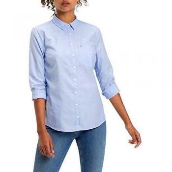 Tommy Jeans Femme ORIGINAL LIGHT OXFORD Blouse Manches Longues Bleu