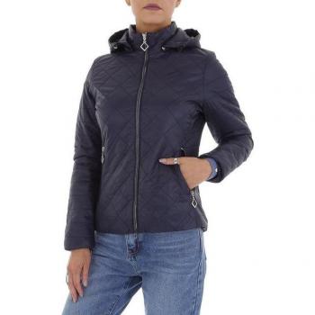 Ital‑Design Übergangsstiefeljacke Damen Dunkelblau – 87256683, abnehmbare Kapuze, leicht gefüttert