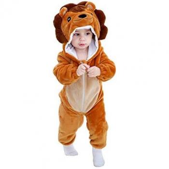 Unisex Baby Lion Hooded Romper by MICHLEY