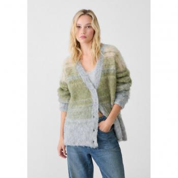 Cardigan Maglia Bottoni Grigio Melangiato XS-S