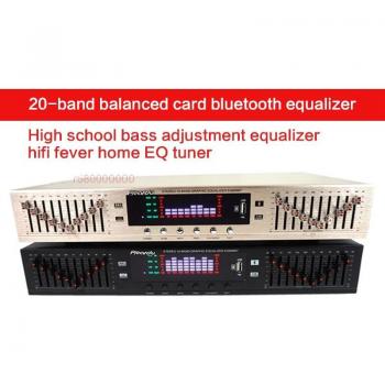 Bluetooth 20-Band EQ Tuner für Zuhause und Bühne, verlustfreier High-School-Bass-Einstellung Equalizer HiFi Fieber
