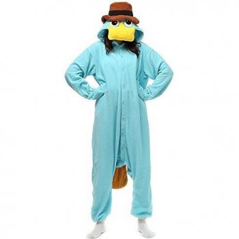 Blue Winter Animal Onesie Pajamas for Adults, Size S