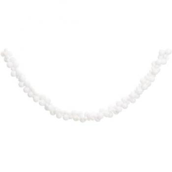 Corona de bolas de Navidad poliestireno blanco 175 cm, guirnalda navideña colgante