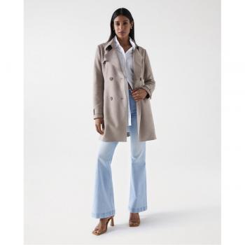 Gabardina de ante con cinturón para mujer Salsa Jeans
