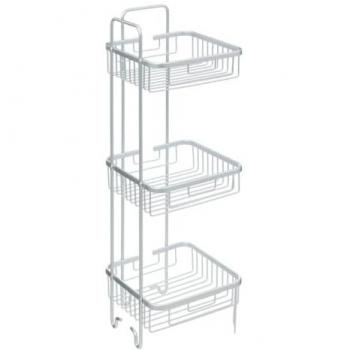 FIVE 3Niv Étagère Douche Argent – Aluminium Ultra‑Compact