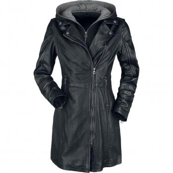 Women's Black Leather Coat