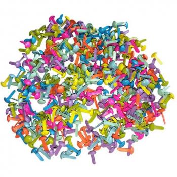 100-Piece Mini Round Brads in Assorted Pastel Colors for Crafts