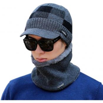 Bufanda y Gorro de Lana para Hombre: Set de Invierno