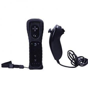 Controlador Wiimotion + Nunchuk a color negro