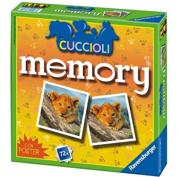 Gioco di Memoria Classico Ravensburger con Cuccioli, 72 Tessere e Istruzioni in Italiano