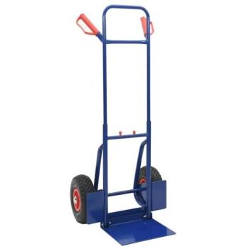 Steel Extendable Hand Trolley by vidaXL – Blue & Red (49.5 × 53 × 114 cm)