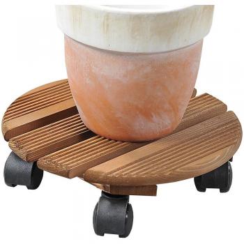 Kasper 69315 Trolley für Pflanzen, runde Form, braune Reißzwecke – 35 × 35 × 10 cm