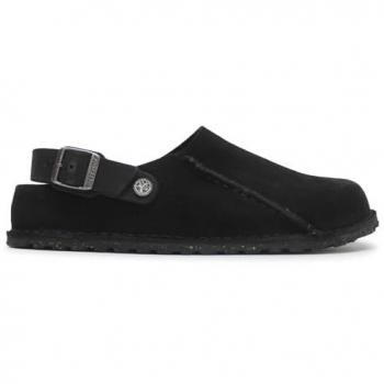 BIRKENSTOCK Men's Lutry Premium Suede Clogs – Black – EU Size SI