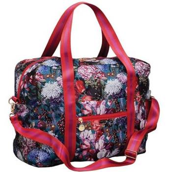 Luxury Easy Travel Bag with Floral Design in Petrol