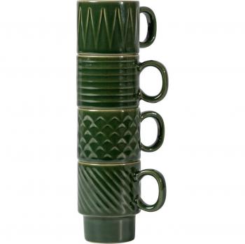 Sagaform Espresso Mug Set of 4 Grey and Green