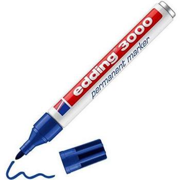 Rotulador Edding marcador permanente 3000 azul punta redonda 1,5-3 mm recargable 3000-03