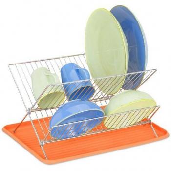Escurri-Plato Relaxdays Plegable con Bandeja en Metal