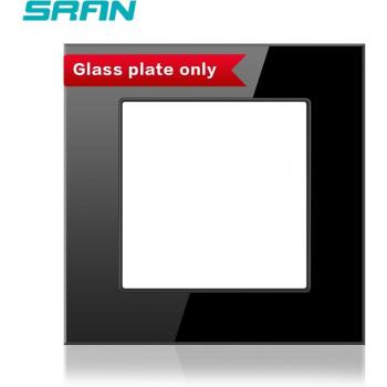 Kit SRAN 86 mm × 86 mm – prise blanche, verre cristallin, fixation ferreuse