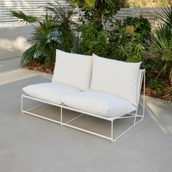 Marina Steel Dual‑Seat Garden Chair – Sand Color