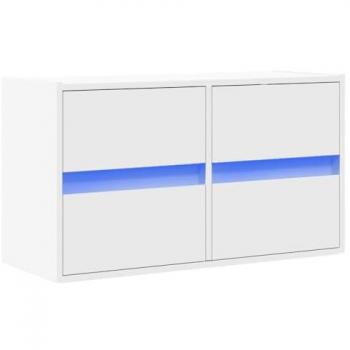 VidaXL White TV Wall Cabinet with LED Lights 80x31x45 cm
