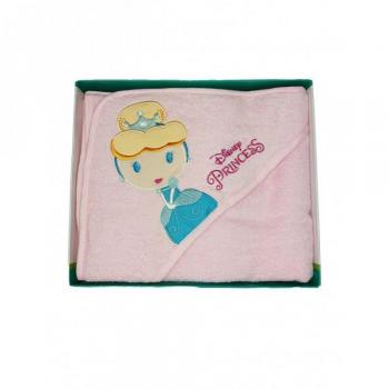 Albornoz de esponja para bebé niña con estampado de princesas Disney rosa