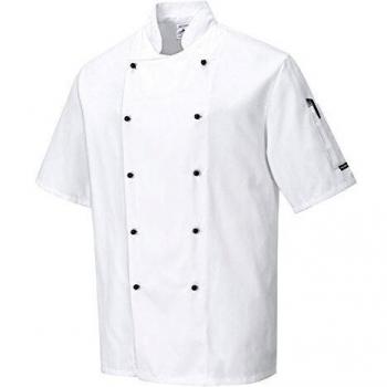 Portwest Kent Men's Chefs Short Sleeve Jacket White M