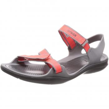 Crocs W Swiftwater Webbing Sandal, Sandalias Abiertas Mujer, Naranja