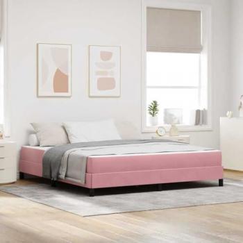 Lit à ressorts avec matelas rose 180 x 200 cm