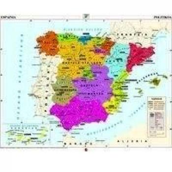 Mapa murala. Espainia fisikoa eta politikoa