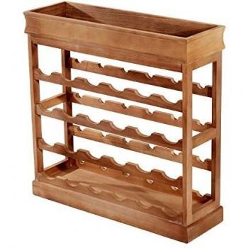 HOMCOM 4-Tier Wooden Wine Rack 24 Bottles