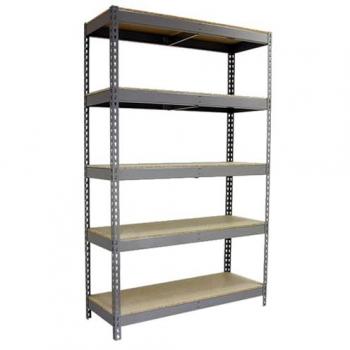 Étagère Métallique 2500x1200x750 mm, 5 Niveaux Bois, 400 kg
