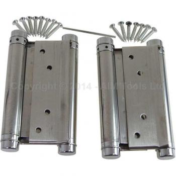 Bisagra Doble Accion 125 mm con Resorte Acero Inoxidable