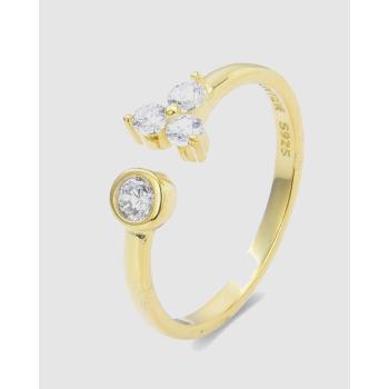 Tilen Bague LUXENTER – Arg. 925 et Zircone Brillant dans l'Or Jaune 18 Carats