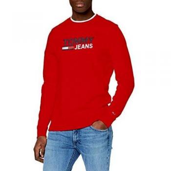 Felpa Tommy Jeans Tjm Corp, Rosso (Deep Crimson)