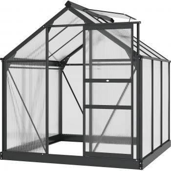 Outsunny 6' x 6' Clear Polycarbonate Greenhouse