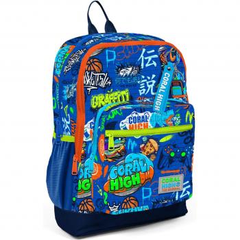 Saks Coral High Kids School Backpack – Graffiti Design 23767