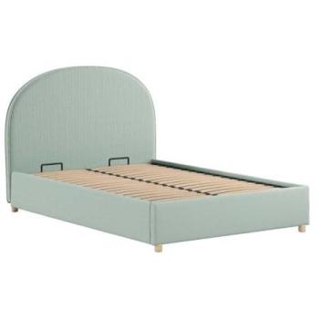 Lit coffre 140x200cm Tête de Lit Douceur Tissu Bouclé Vert Olive
