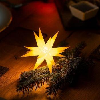 Novaliv Gelber Weihnachtsstern mit Batteriefach