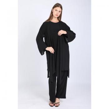 Terno Doble Recto Femenino Talla Mágica en Negro L