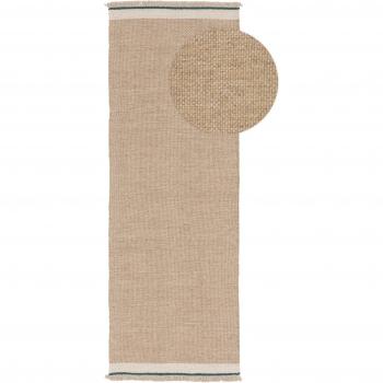 Tapis en laine beige pour entrée 80x250