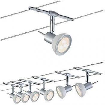 Paulmann Sheela Seilsystem, 6x4W LED, Chrom matt | Opal, inkl. Leuchtmittel