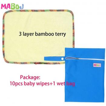 Lingettes absorbantes pour bébé, 3 couches, 10 pièces, lavables, 20x26cm
