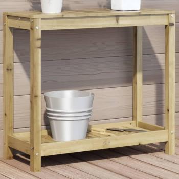 Table de jardin pour rempotage avec étagère 82,5x35x75 cm en bois de pin imprégné