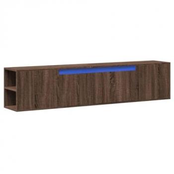 Módulo de TV VidaXL com LEDs Embutidos – 180x31x39,5cm – Cor Carvalho Castanho