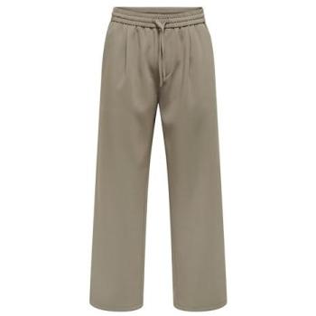 Men’s Brown XL Lace‑Up Straight Pants – ONLY & SONS